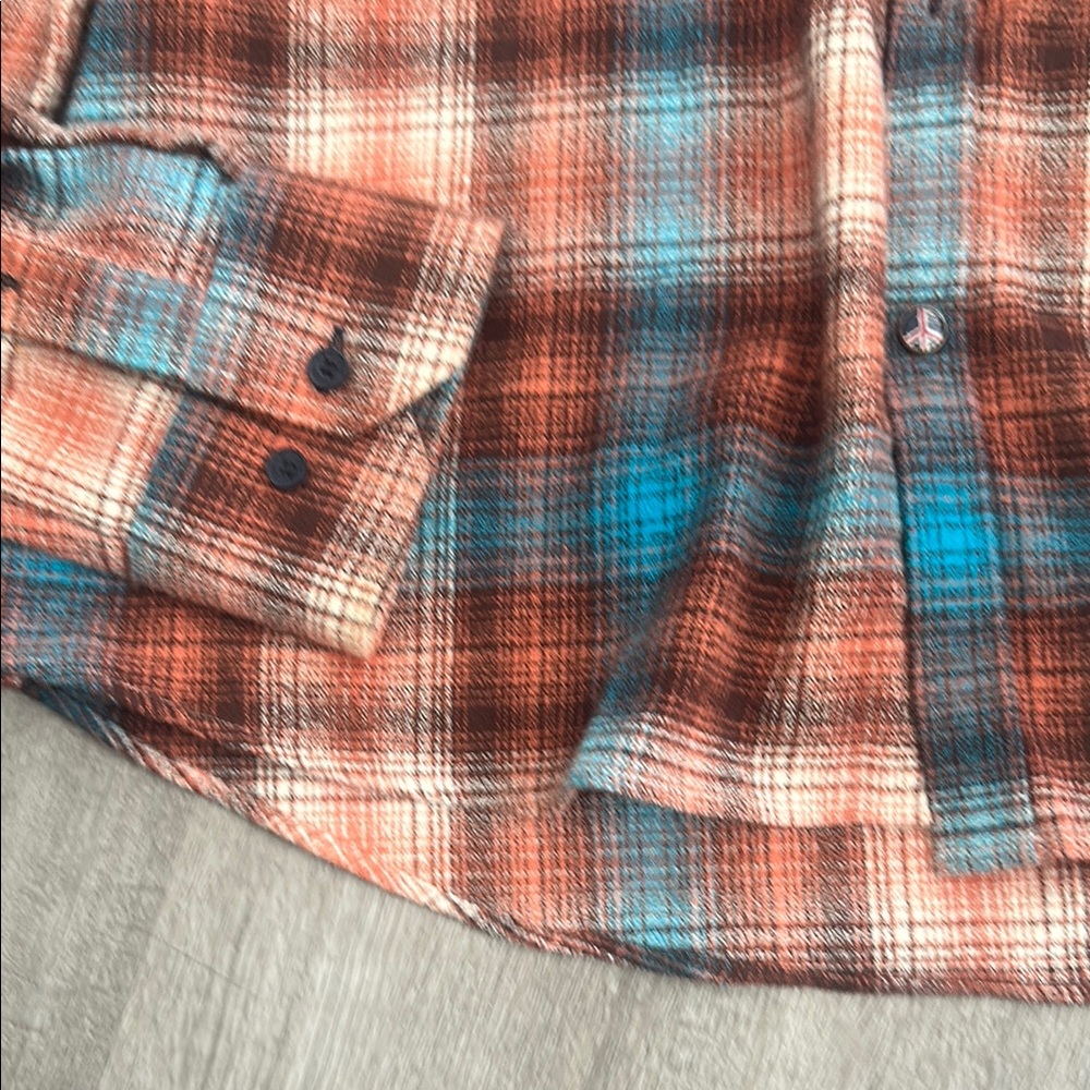 John Lennon flannel Casual Button Down Shirt with Classic Plaid Design - Picture 2 of 7